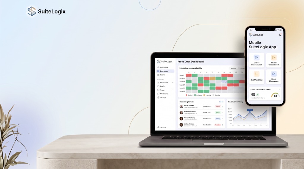 SuiteLogix Hotel Management Dashboard and Mobile App Showcase